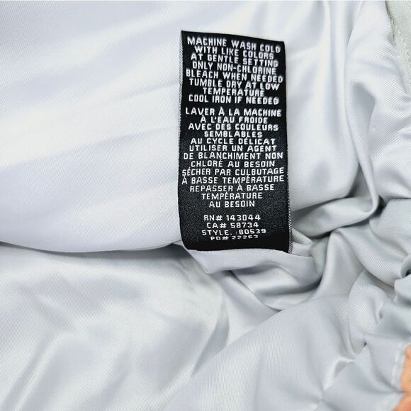 7 for All Mankind Quilted Paisley Pastel Patchwork Zip Up Puffer Jacket Coat L - Picture 12 of 13